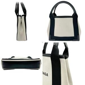 Balenciaga Handbag XS Black Blue White Navy Ivory Canvas Cabas